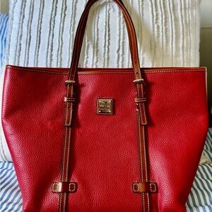 Dooney & Bourke Red Pebbled Leather Tote